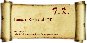 Tompa Kristóf névjegykártya