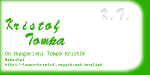 kristof tompa business card